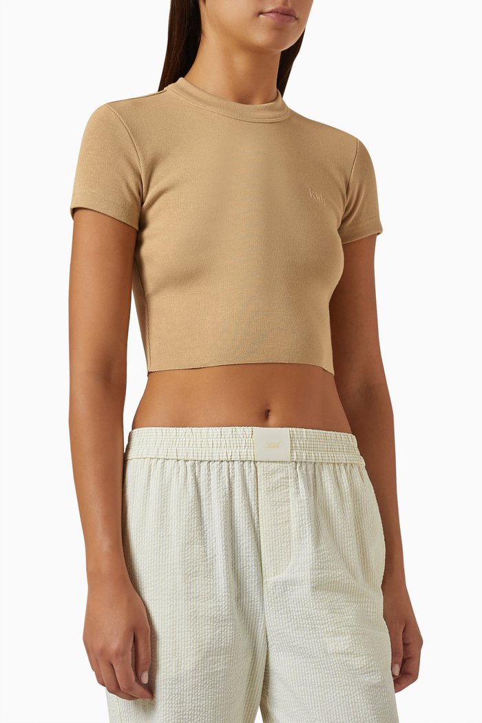 

Mulberry Tee II T-shirt in Soft Ribbed Fabric, Brown