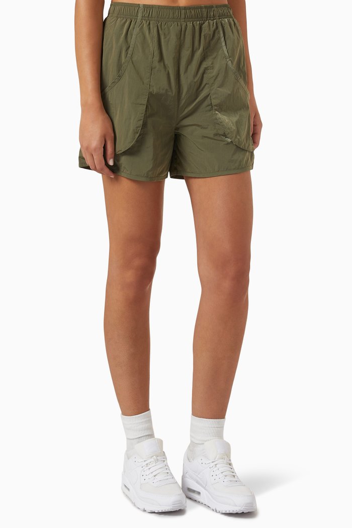 Devan Wind Shorts in Wrinkled-nylon, Green