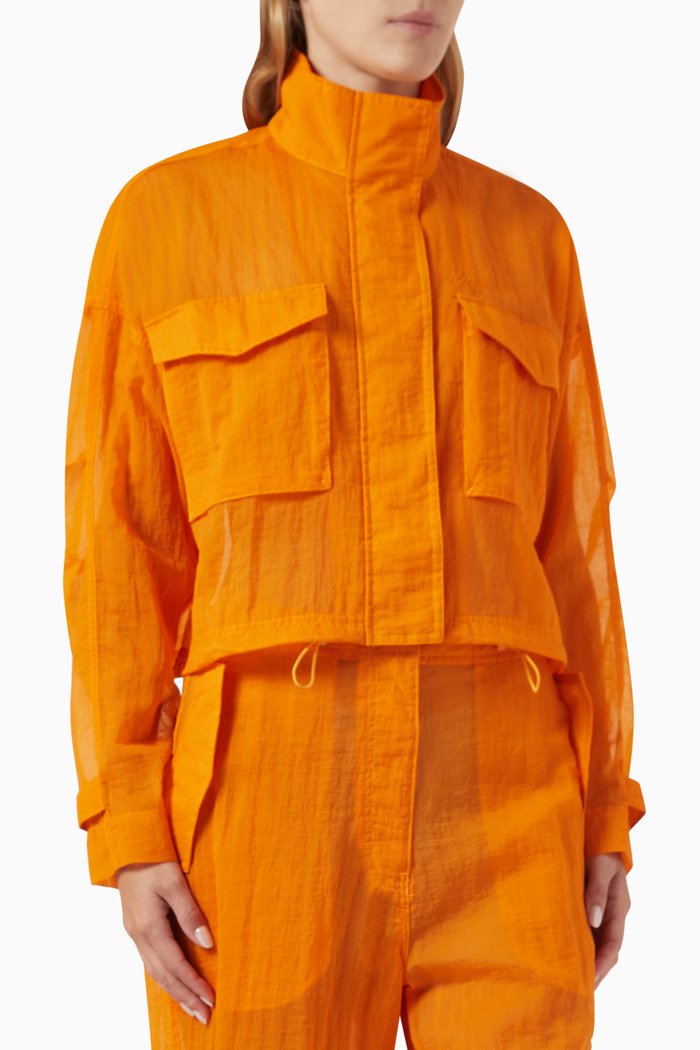 

Shiloh Cropped Surplus Jacket in Cotton, Orange