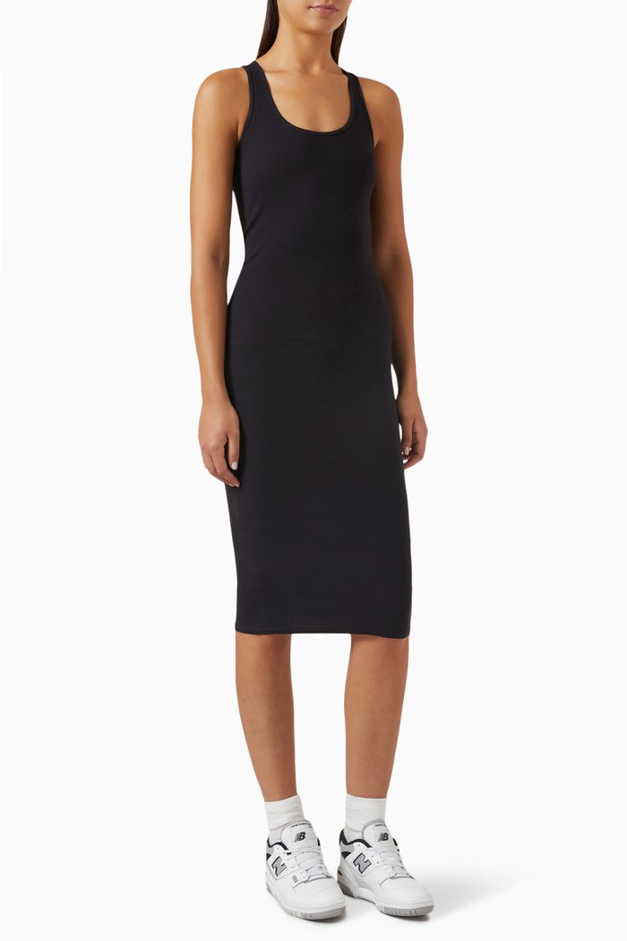 Anthea Midi Dress in Knit, Black