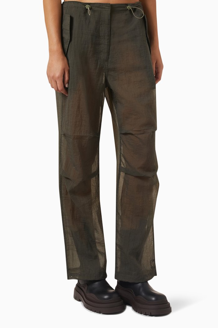 

Nuru Parachute Pants in Sheer-cotton, Green