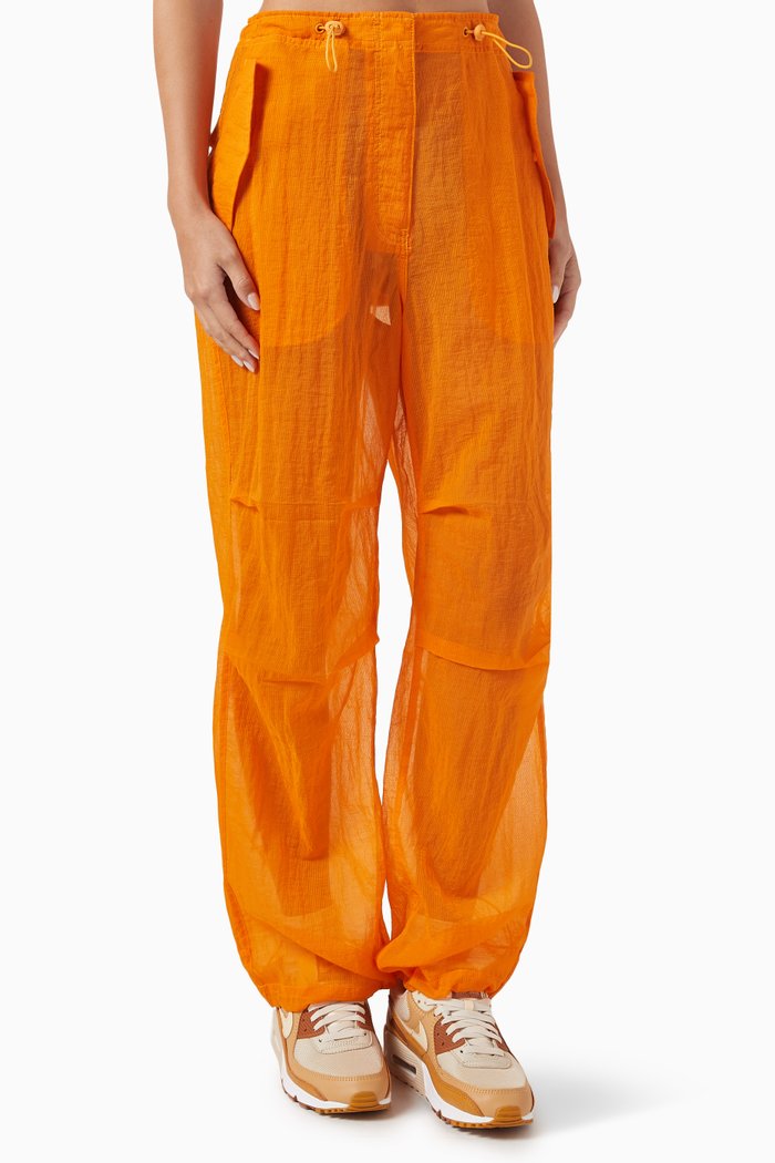 

Nuru Parachute Pants in Sheer-cotton, Orange