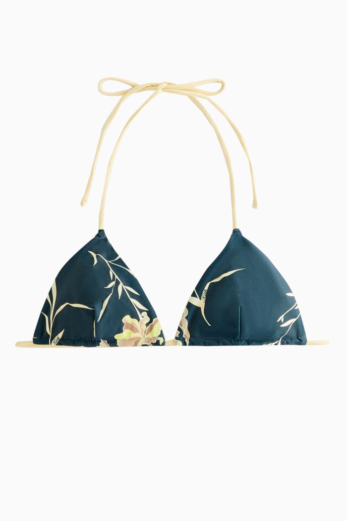 

Talia II Iris Floral Tie Bikini Top, Blue