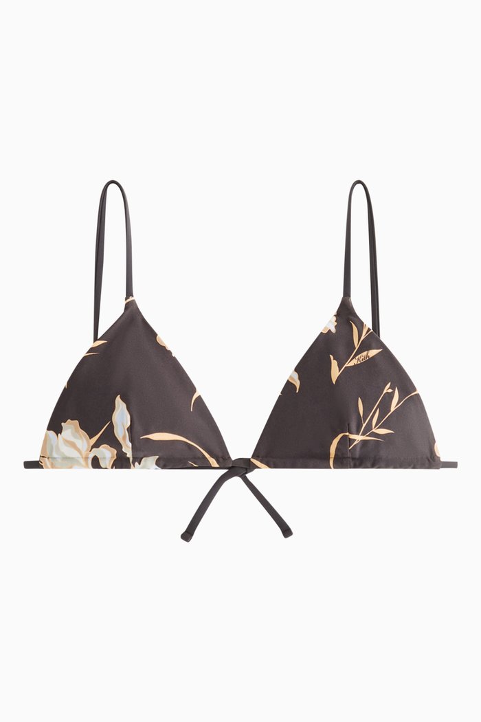 

Lucia II Iris Floral Triangle Bikini Top, Grey
