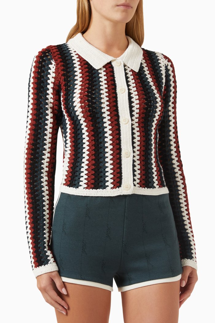 

Tori Crochet Top in Organic Cotton-knit, Multicolour