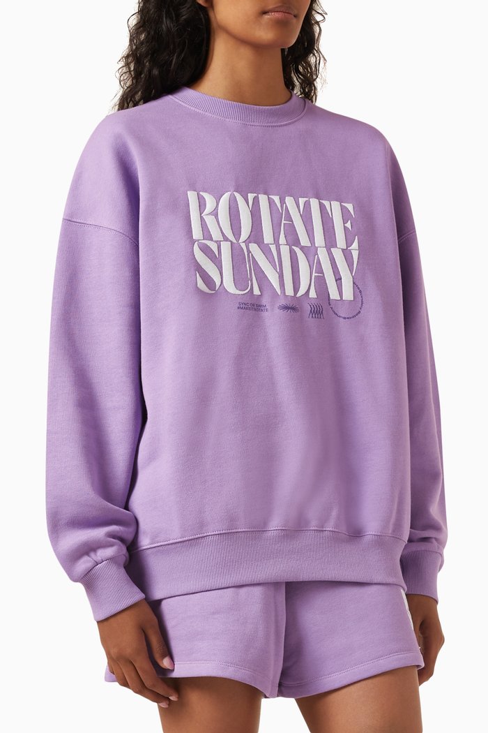 

Irisa Logo-embroidered Sweatshirt in Organic Fleece, Purple
