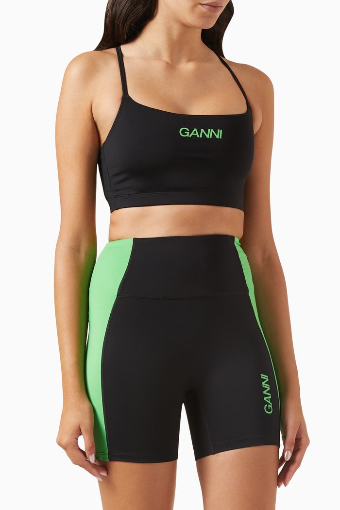 

Active Strap Crop Top in Stretch Recycled-nylon, Black