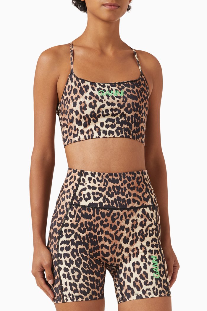 

Active Strap Crop Top in Stretch Recycled-nylon, Brown