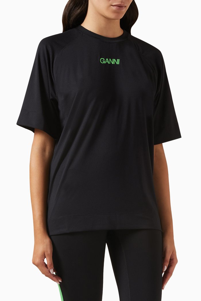 

Active Logo T-shirt in Mesh, Black