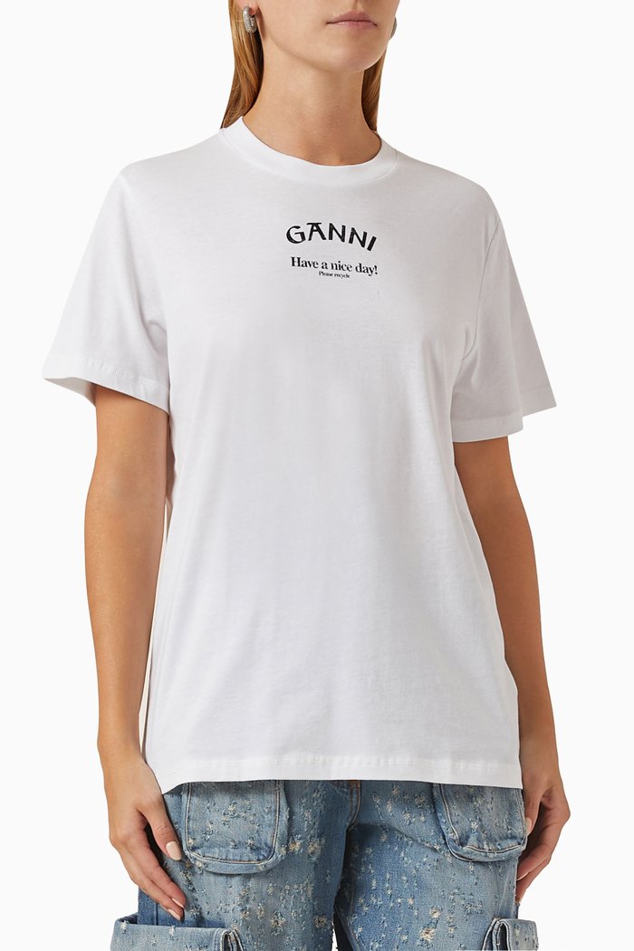 

Logo Relaxed T-shirt in Organic Cotton-jersey, White