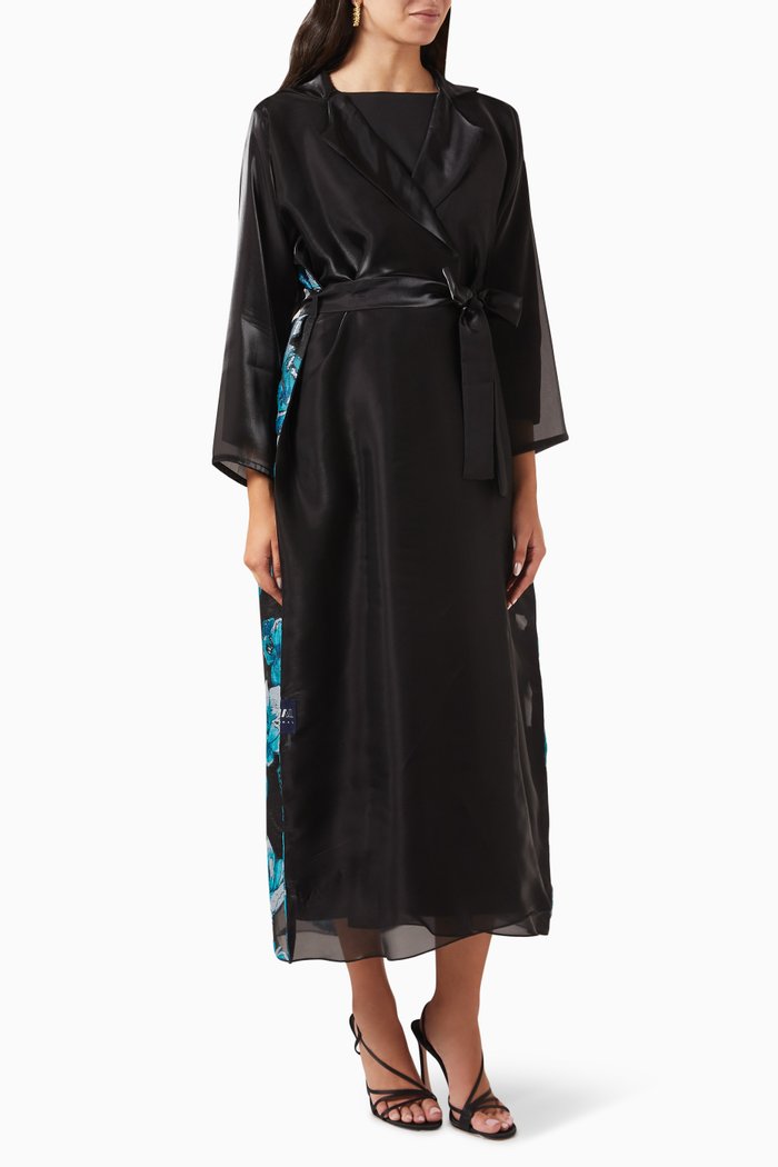 

Shadow Ombré Abaya in Cupro, Black