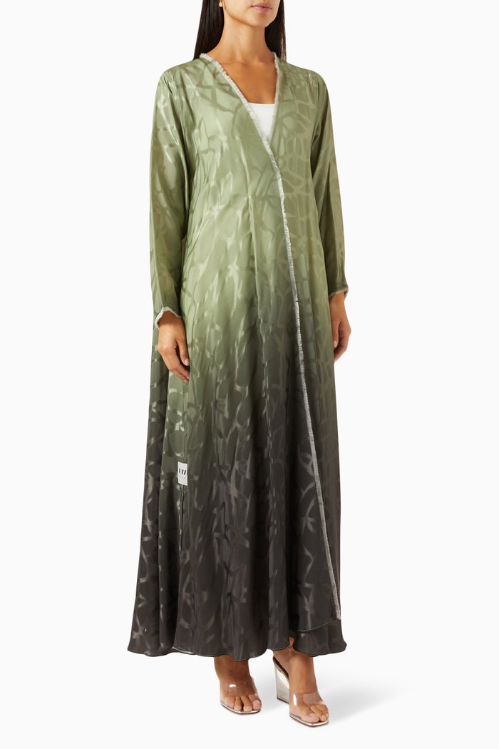 

Shadow Ombré Abaya in Cupro, Green