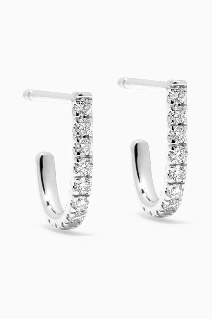 

Slim Diamond Huggies in 18kt White Gold