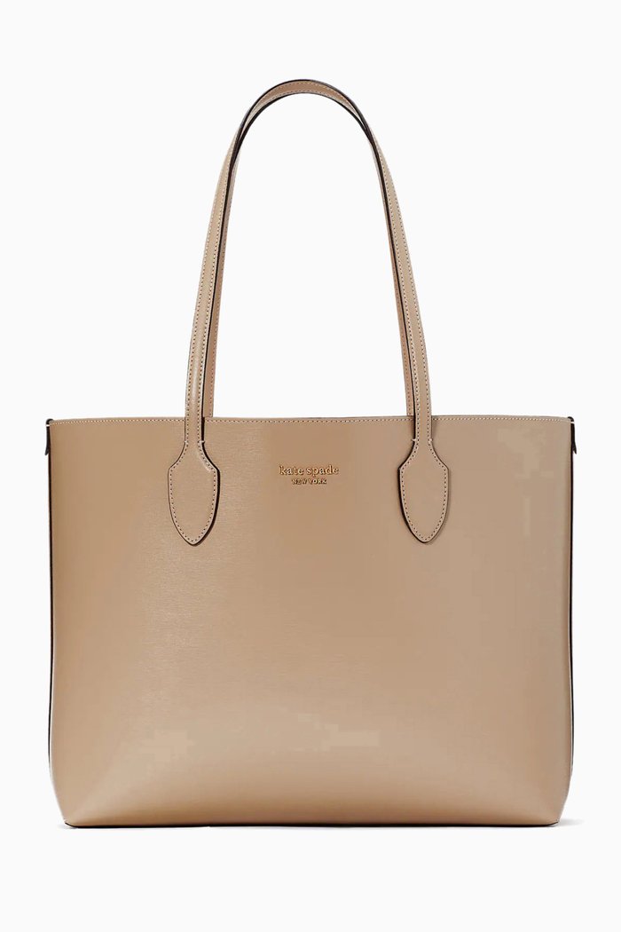 

Large Bleecker Tote Bag in Leather, Grey