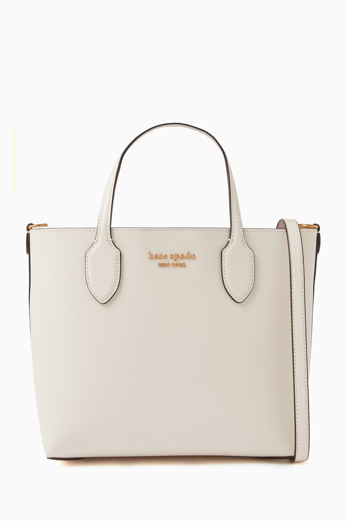 Medium Bleecker Crossbody Tote Bag in Leather, Neutral