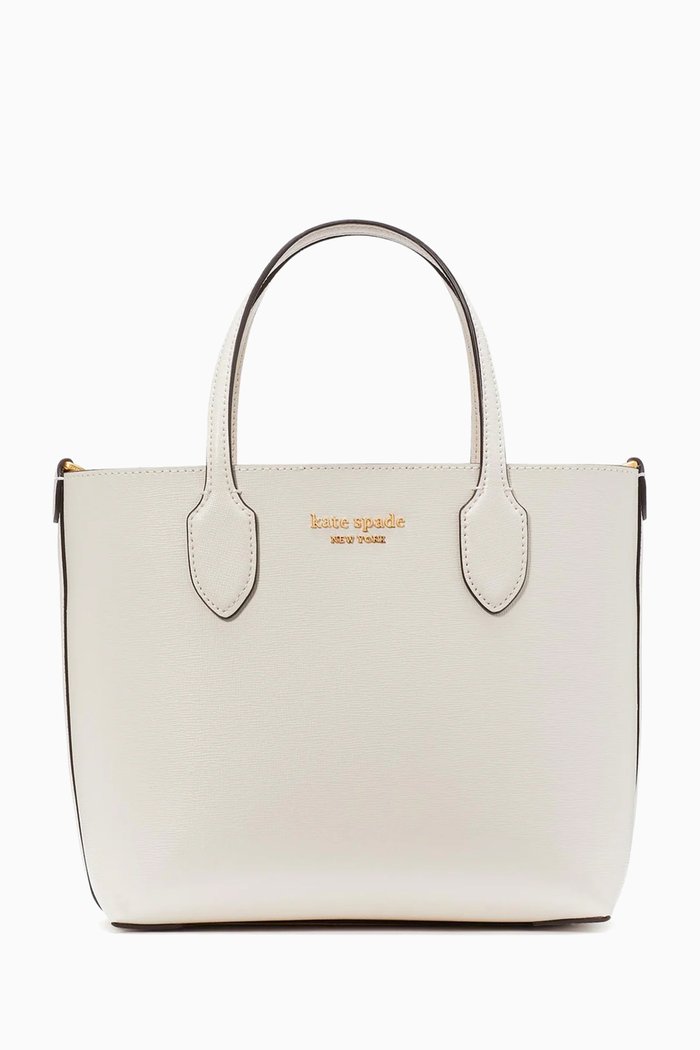 

Medium Bleecker Crossbody Tote Bag in Leather, White