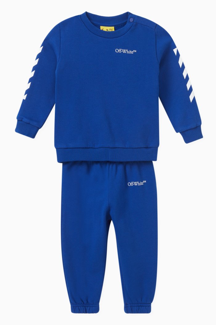 

Diag Logo-print Sweatsuit Set in Cotton, Blue