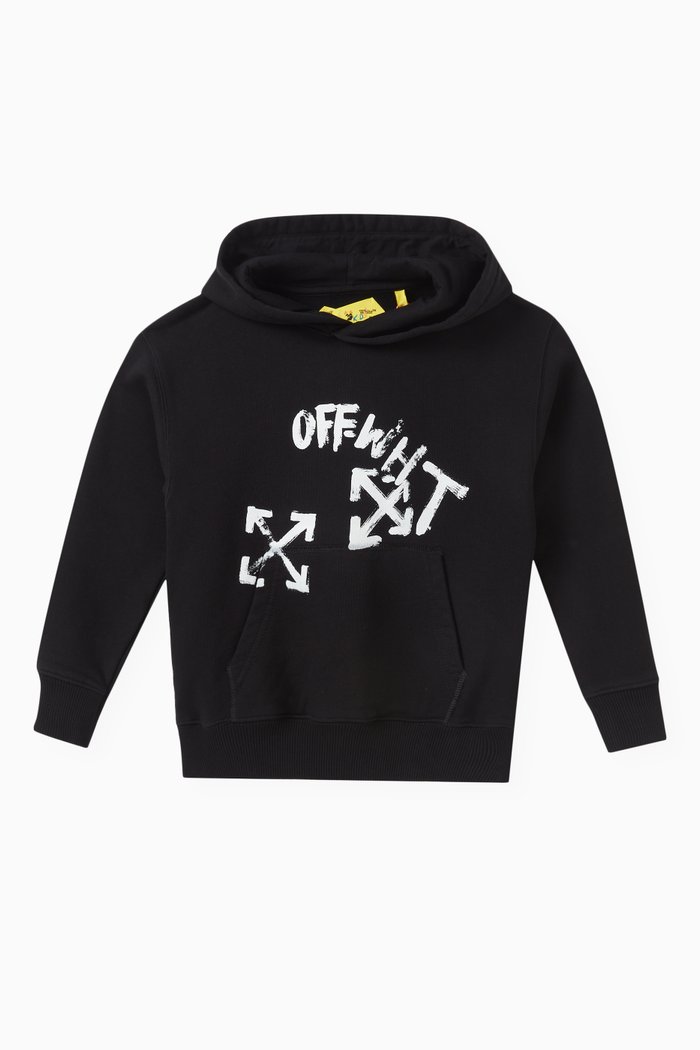 

Paint Script Logo Hoodie in Cotton, Black