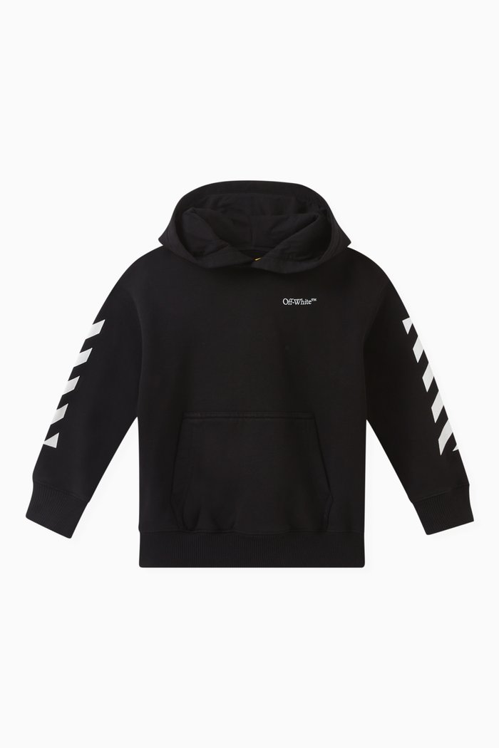 Logo-print Hoodie in Cotton, Black