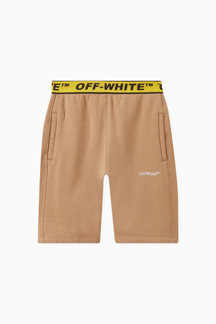 

Logo-tape Shorts in Cotton, Neutral