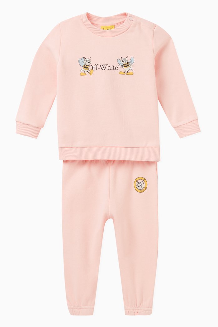 

Mascot Logo Sweat Set in Cotton, Pink
