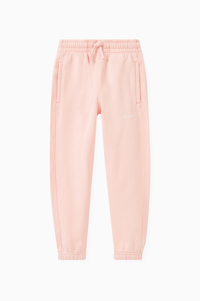 Bookish Diagonal-striped Sweatpants in Cotton, Pink