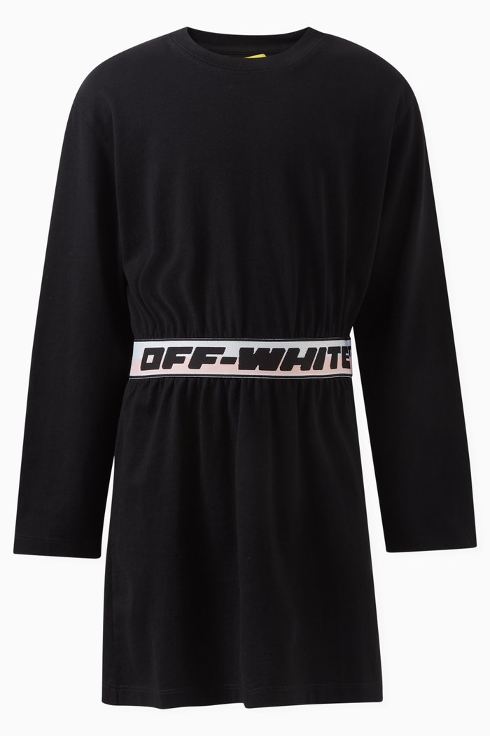 

Logo-tape Dress in Cotton-jersey, Black