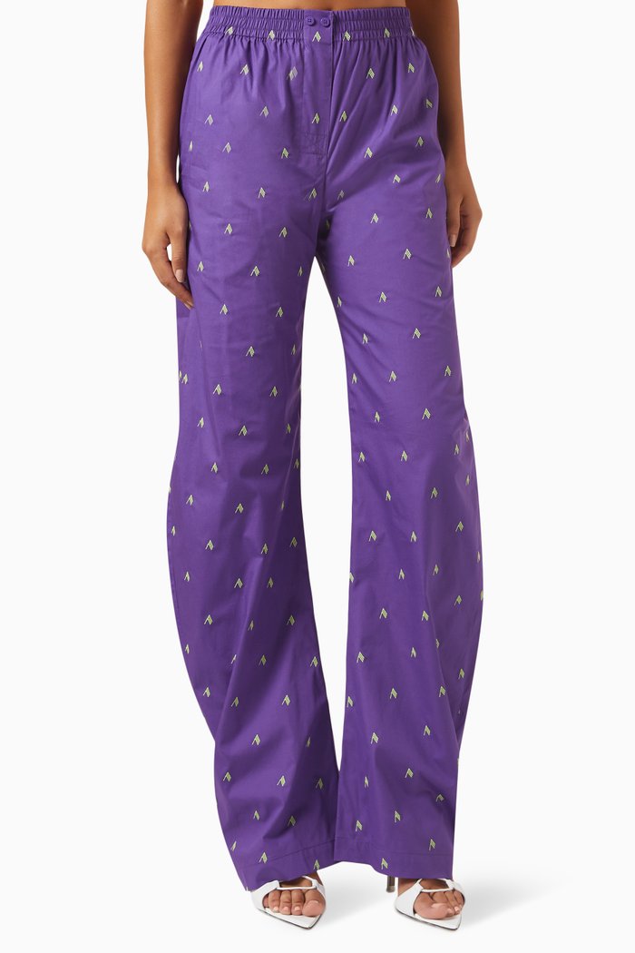 

Logo-print Pants in Cotton-poplin, Purple