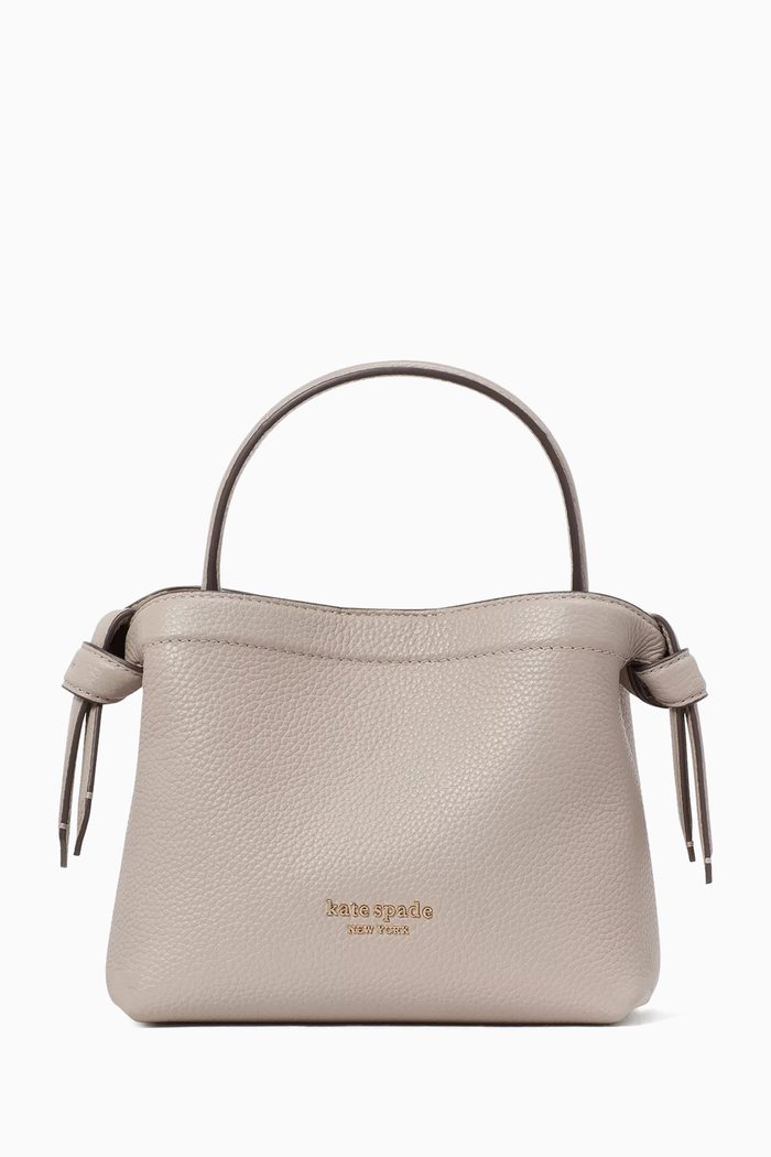 

Mini Knott Crossbody Bag in Leather, Neutral