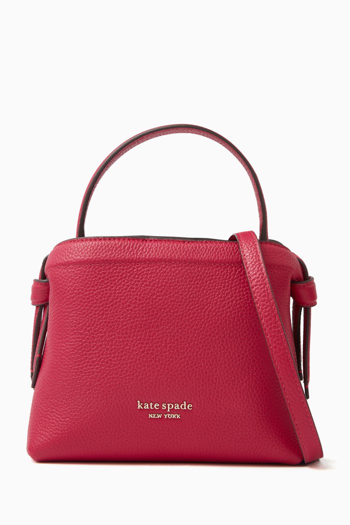 

Mini Knott Crossbody Bag in Leather, Red