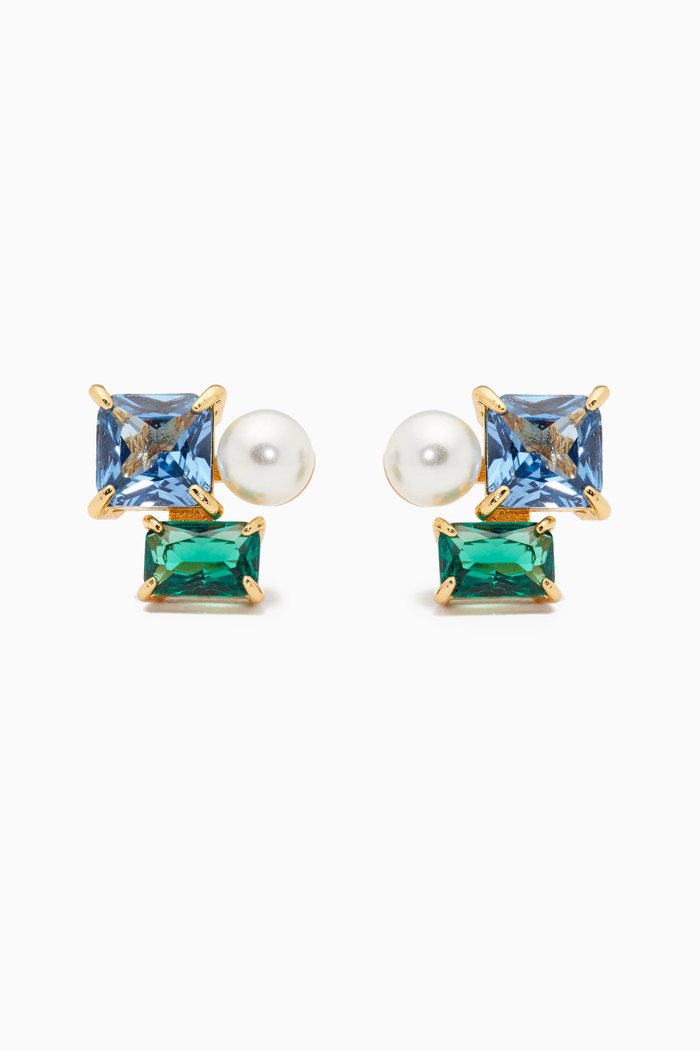 

Victoria Pearl & Crystal Studs, Blue