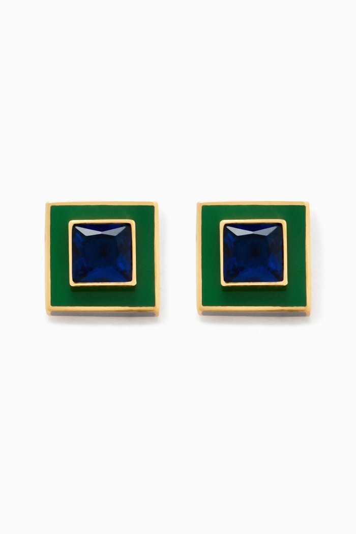 

Mod Square Studs, Blue