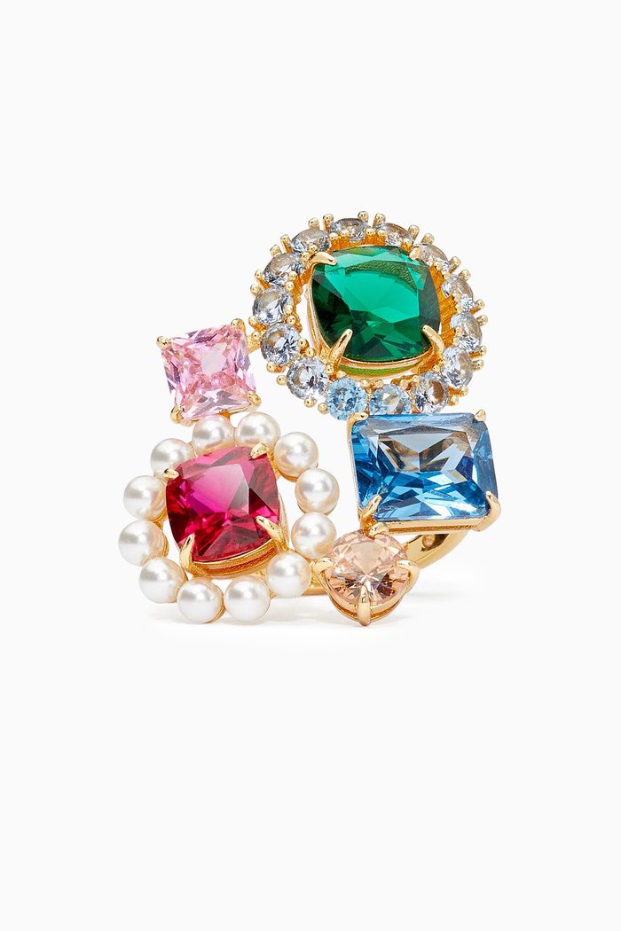 

Victoria Cluster Crystal Ring, Multicolour