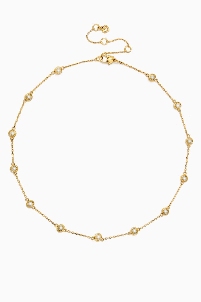 

Pearl Set in Station Necklace, White