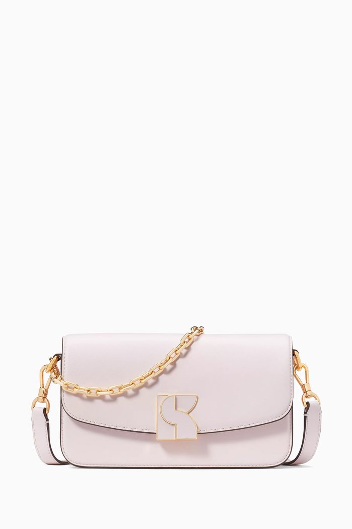 

Small Dakota Crossbody Bag in Leather, Pink