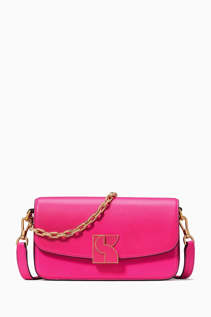 Small Dakota Crossbody Bag in Leather, Pink