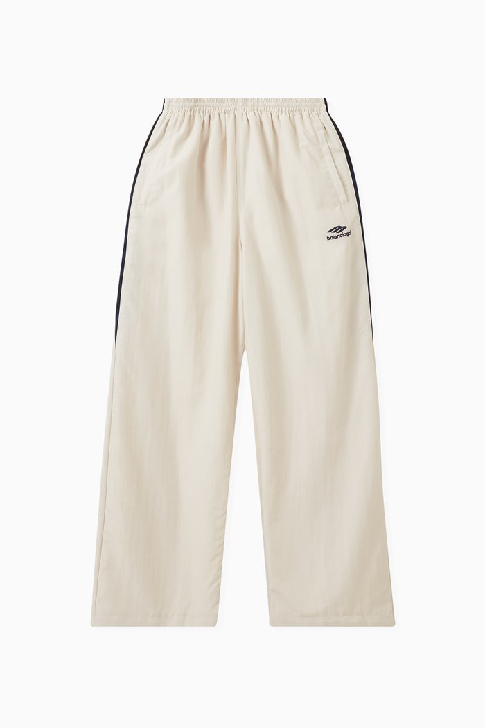 

3B Sports Icon Medium Fit Tracksuit Pants in Nylon, White