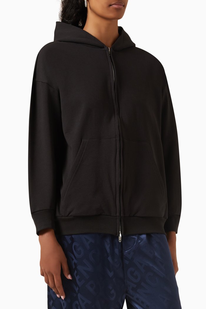 

BB Paris Crystal-embellished Zip-up Hoodie in Fleece, Black