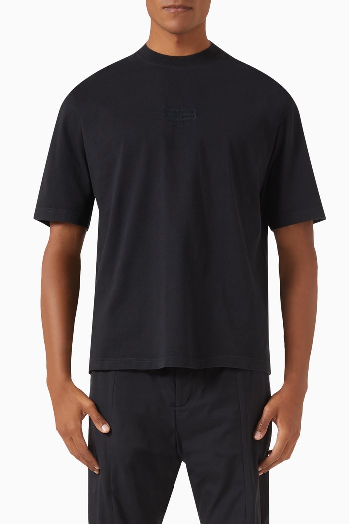 

BB Medium-fit T-shirt in Vintage Jersey, Black