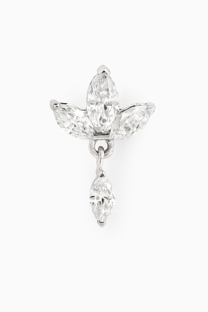 Diamond Single Earring in 18kt White Gold