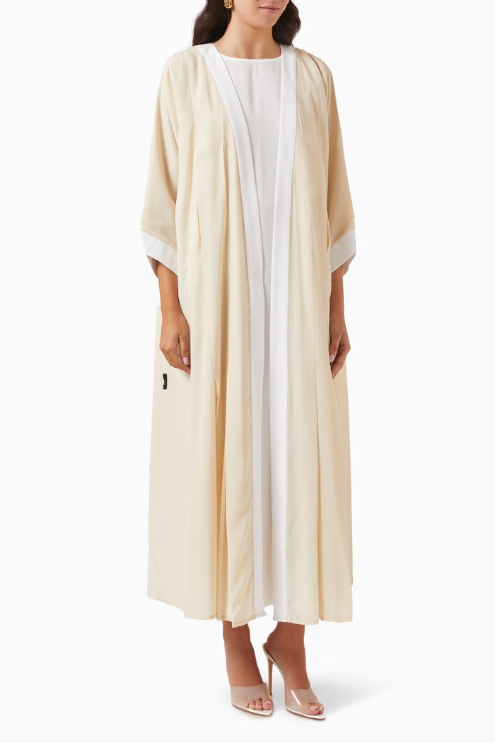 

Pleated Abaya, Neutral