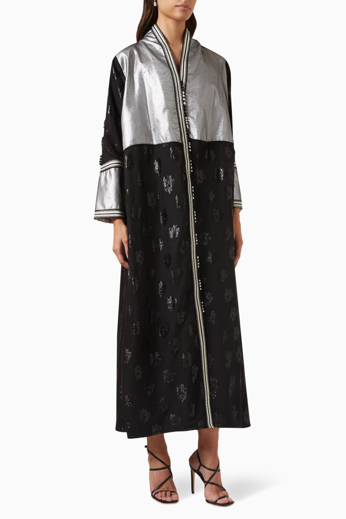 

Moroccan Embellished Abaya in Chiffon, Black