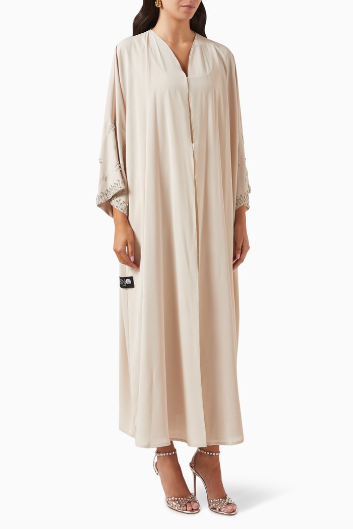 

Crystal-embellished Abaya, Neutral
