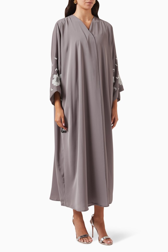 

Embellished Abaya, Grey