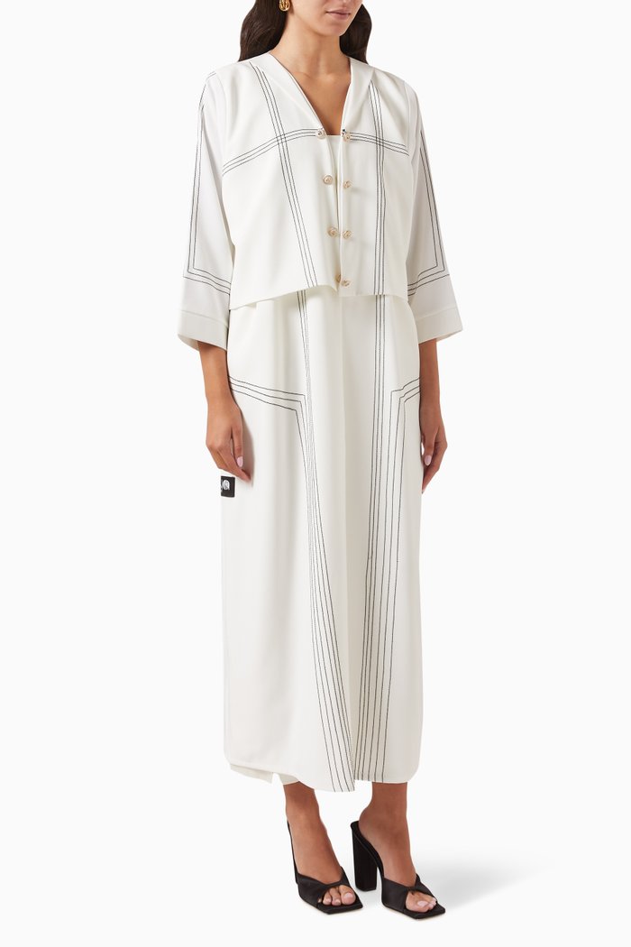 

Formal Abaya in Crepe, White