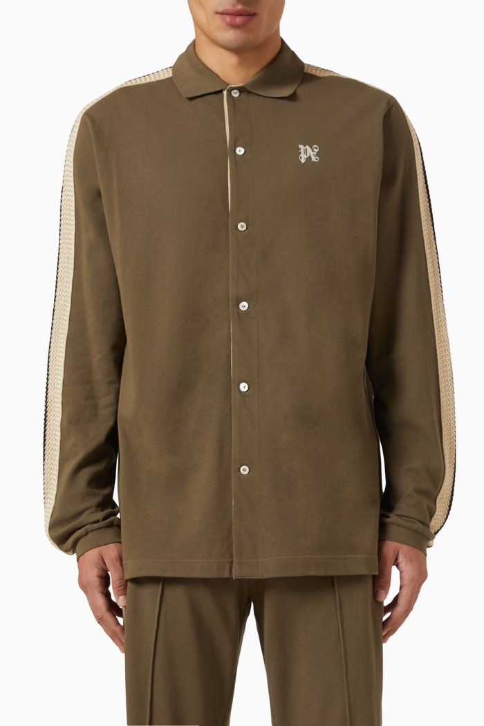 

Monogram Track Shirt in Cotton-piqué, Green