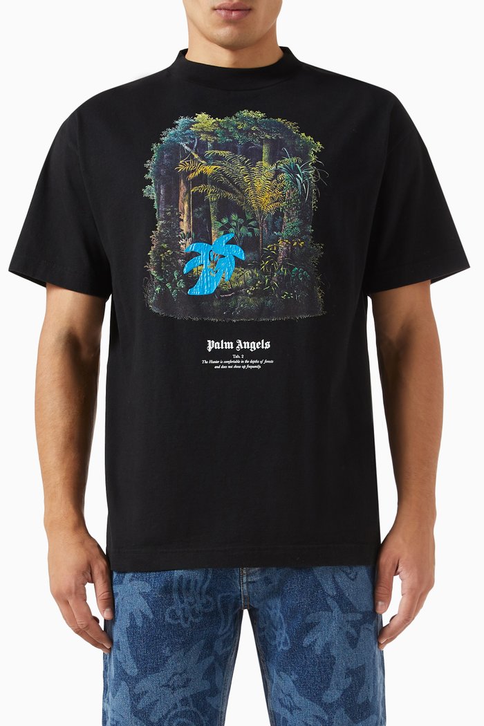

Hunting in the Forest T-shirt in Cotton-jersey, Black