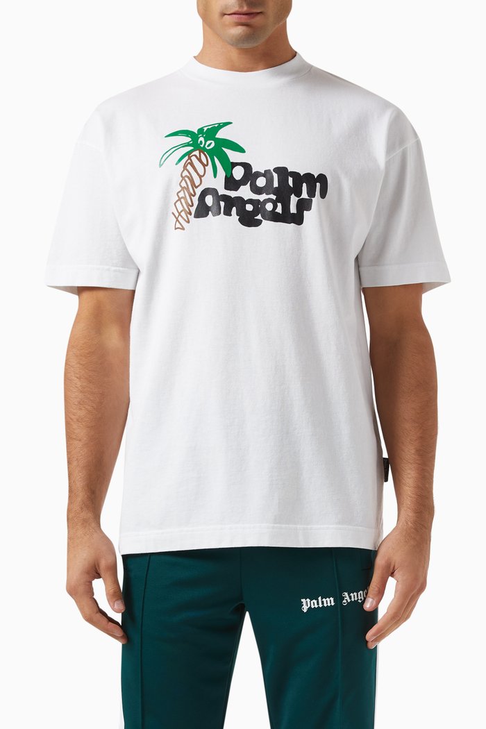Sketchy-print T-shirt in Cotton, White