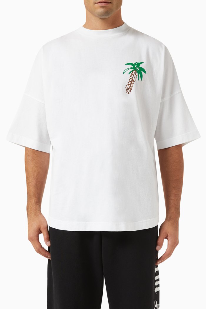 

Sketchy-print T-shirt in Cotton, White