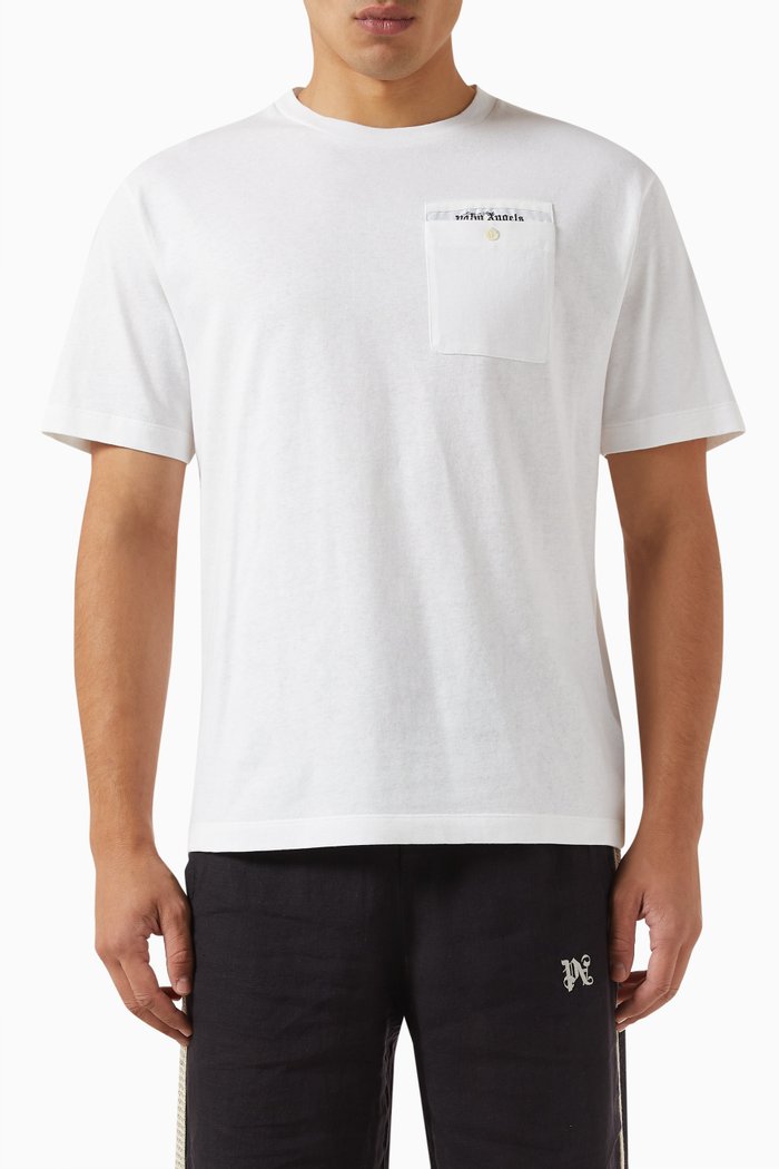 

Logo-tape Pocket T-shirt in Cotton-jersey, White